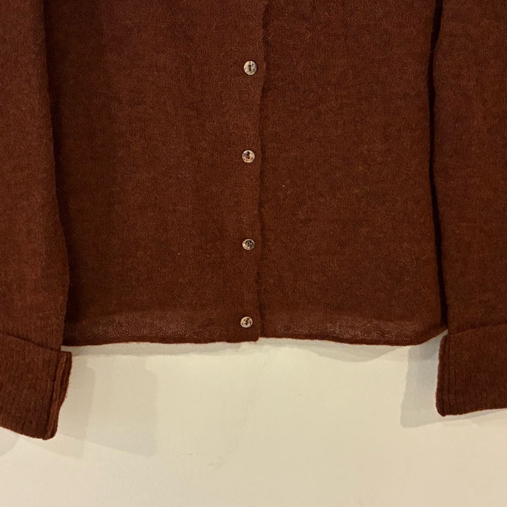 Peruvian Connection Burgundy Alpaca Button-Up Cardigan - Picture 4 of 10